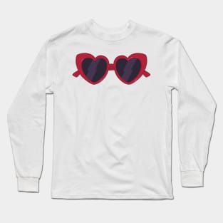 red heart shaped sunglasses aesthetic dollette coquette Long Sleeve T-Shirt